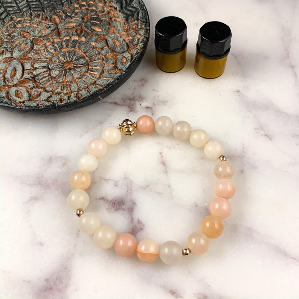 Opal Pink and Rose Gold Bracelet